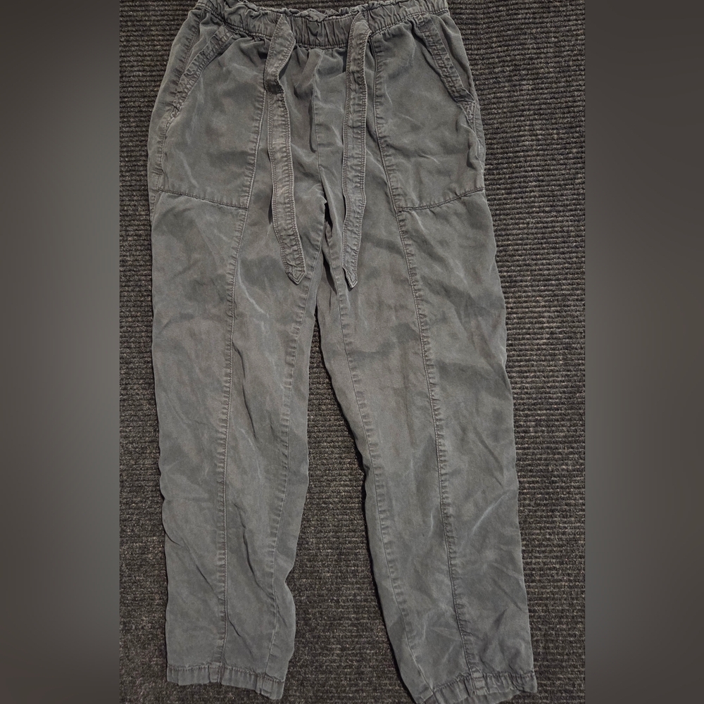 Aerie 100 Percent Lyocell Small Gray Pants Adjustable Waist